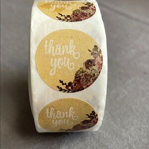 1500 Thank-you stickers. 3 rolls of 500 each